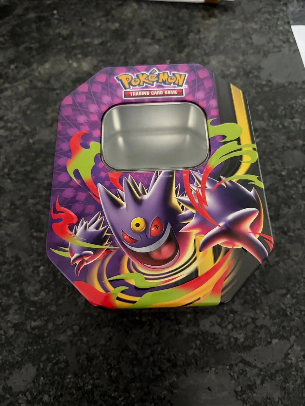 Empty Trading Card Game Gengar Tin - Purple Collector's Storage